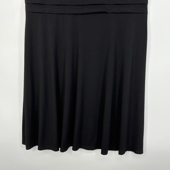 Expo New York Womens Size 10 Strapless Dress Black Pleated Top Vintage Poly Span - Picture 3 of 9
